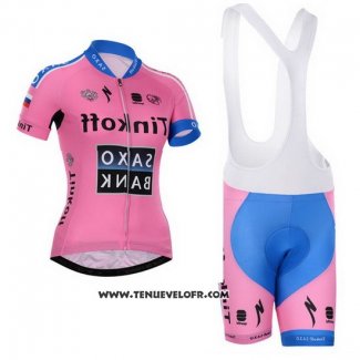 2015 Maillot Ciclismo Femme Saxo Bank Fuchsia Manches Courtes et Cuissard